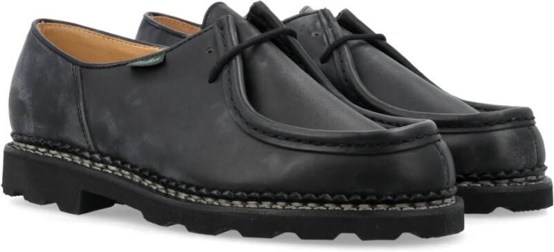 Paraboot Zwarte Leren Veterschoenen Black Heren