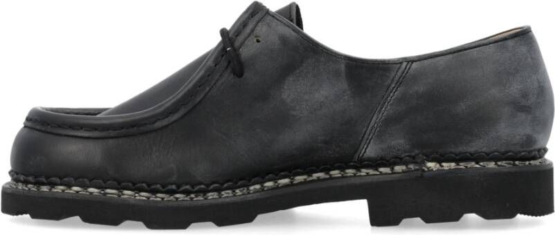 Paraboot Zwarte Leren Veterschoenen Black Heren