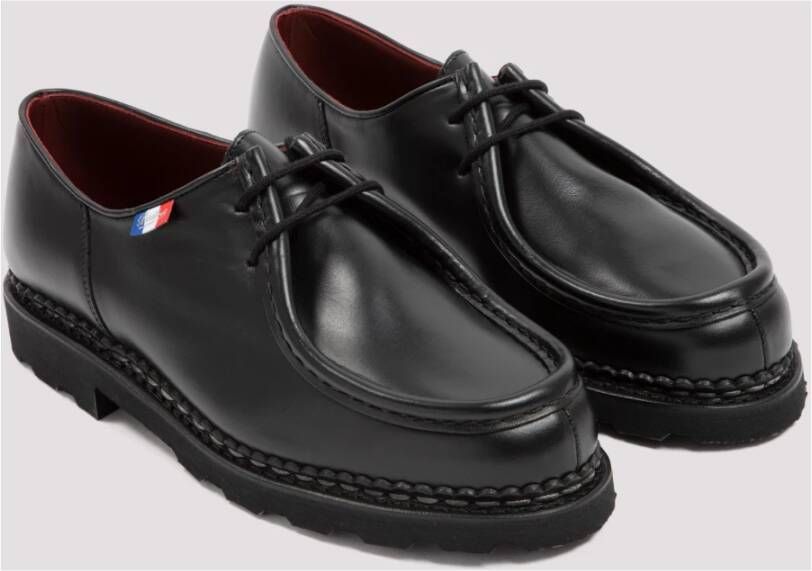 Paraboot Zwarte Leren Veterschoenen Black Heren