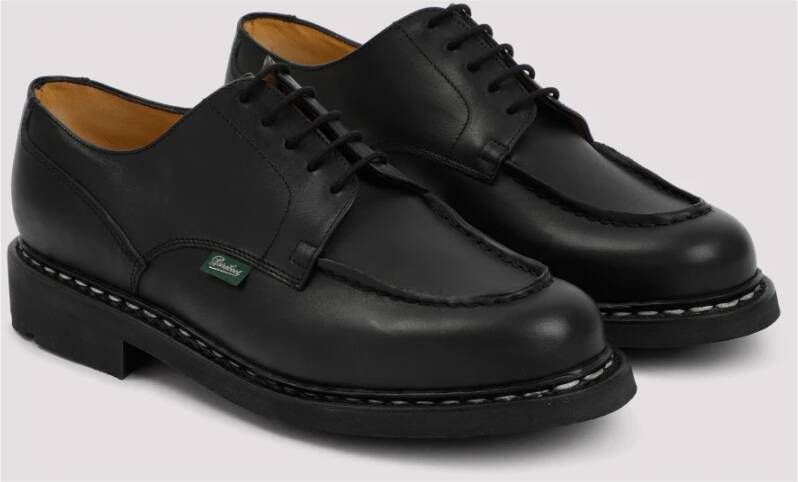 Paraboot Zwarte Leren Veterschoenen Black Heren