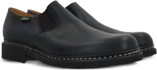 Paraboot Zwarte platte schoenen met elastische panelen Black Heren