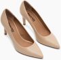 Parallele Beige Leren Puntige Neus Hakken Beige Dames - Thumbnail 2