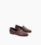 Parallele Bordeaux Leren Mocassin Ornament Accessoire Purple Dames - Thumbnail 4