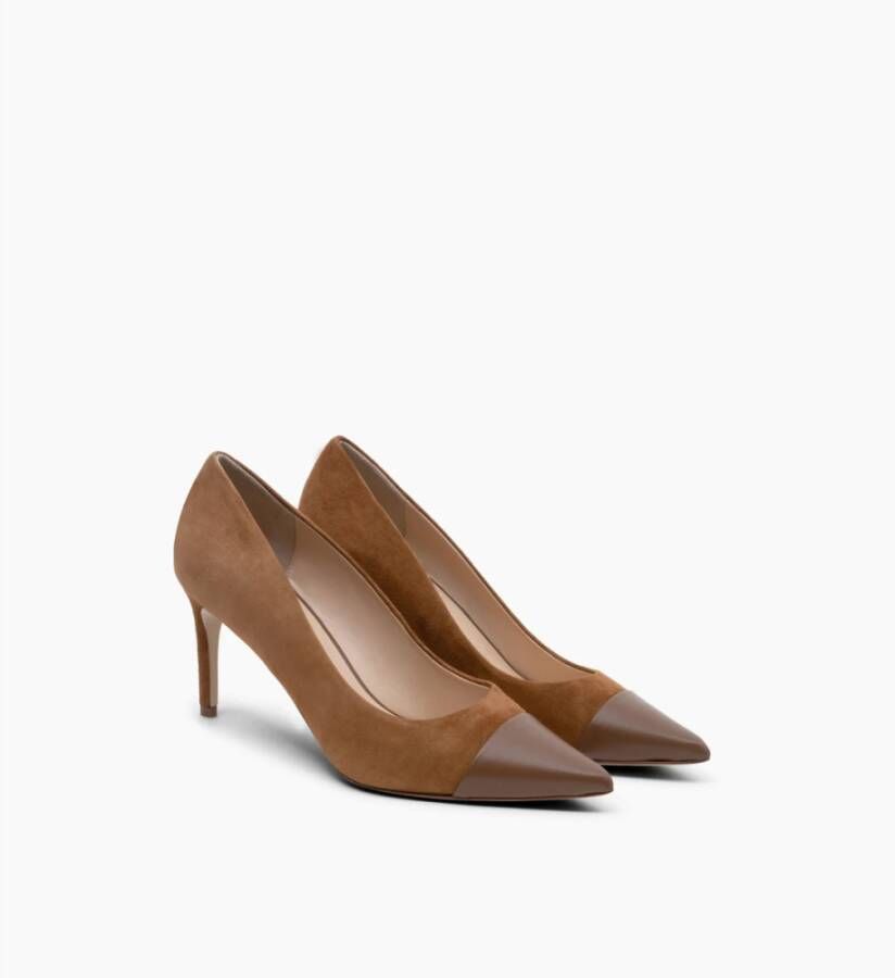 Parallele Brandy Suède Pump Anna Brown Dames