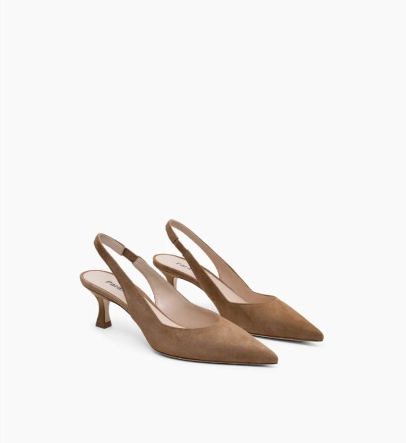 Parallele Camel Slingback in Suède Brown Dames