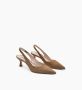 Parallele Camel Slingback in Suède Brown Dames - Thumbnail 4