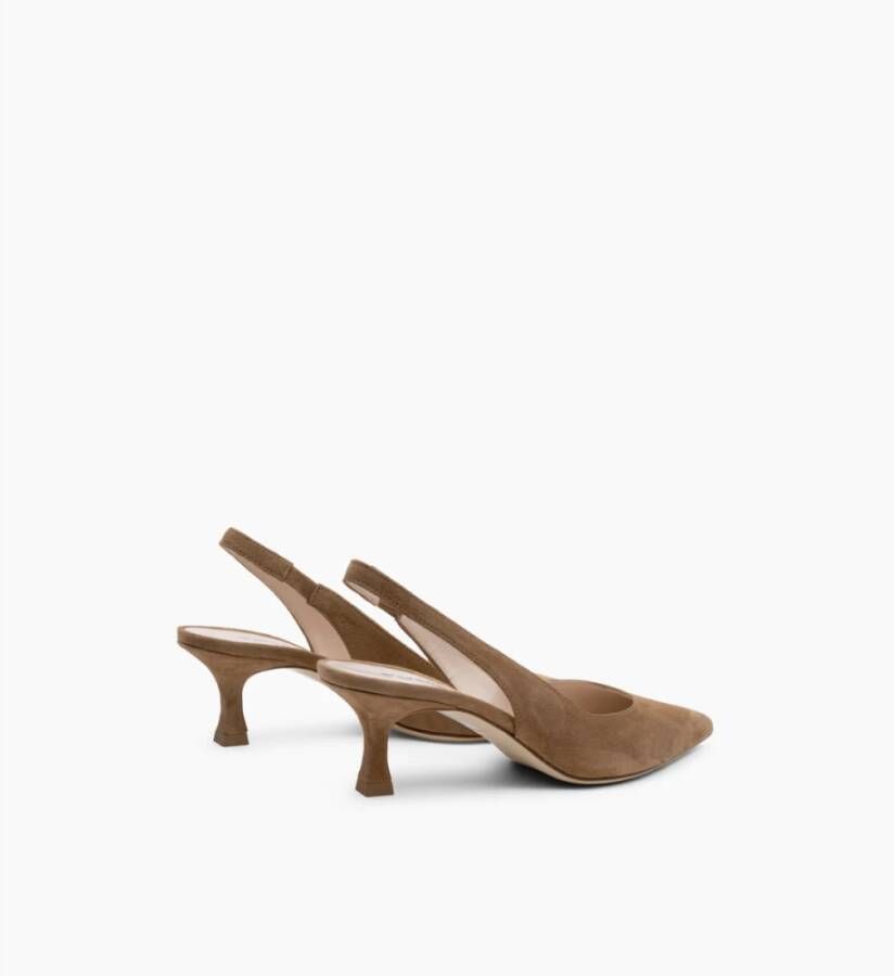 Parallele Camel Slingback in Suède Brown Dames