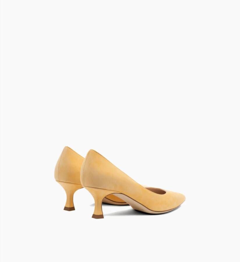 Parallele Gele Suède Puntige Pump Yellow Dames