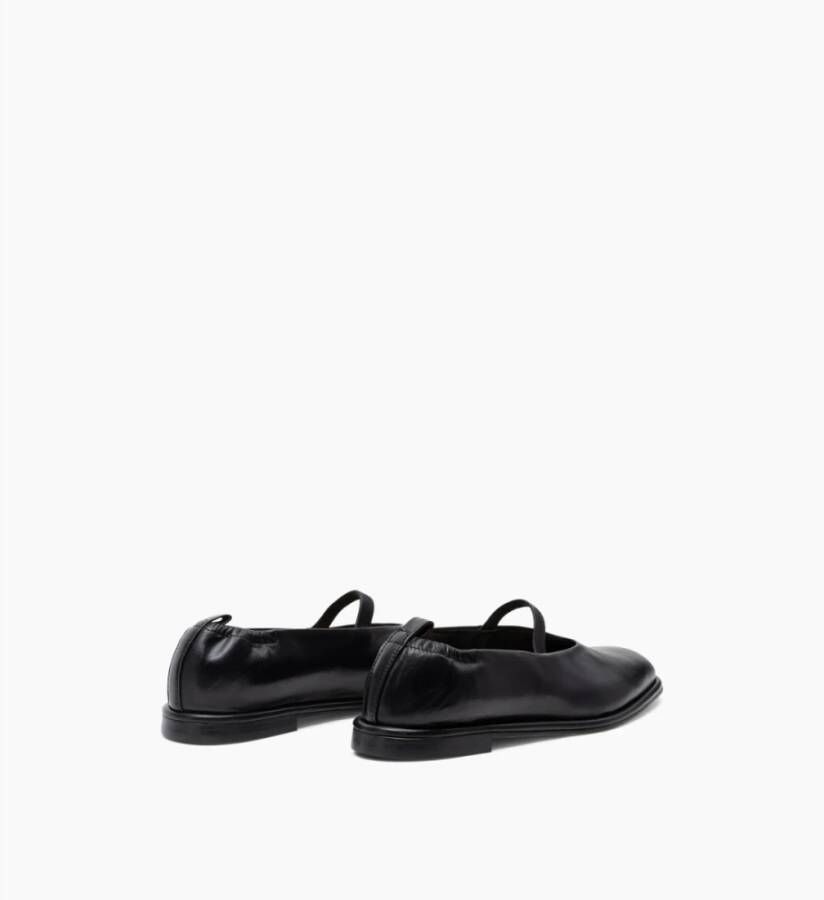 Parallele Klassieke Leren Ballerina Schoenen Black Dames