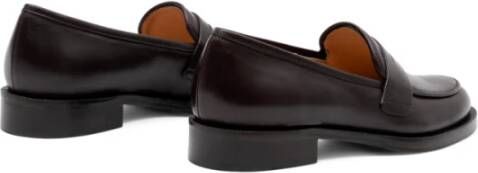 Parallele Leren Mocassin Espresso Zwarte Hak Brown Dames