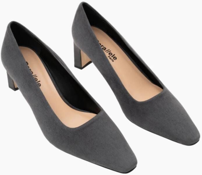 Parallele Minimalist Anthracite Velvet Pump Gray Dames