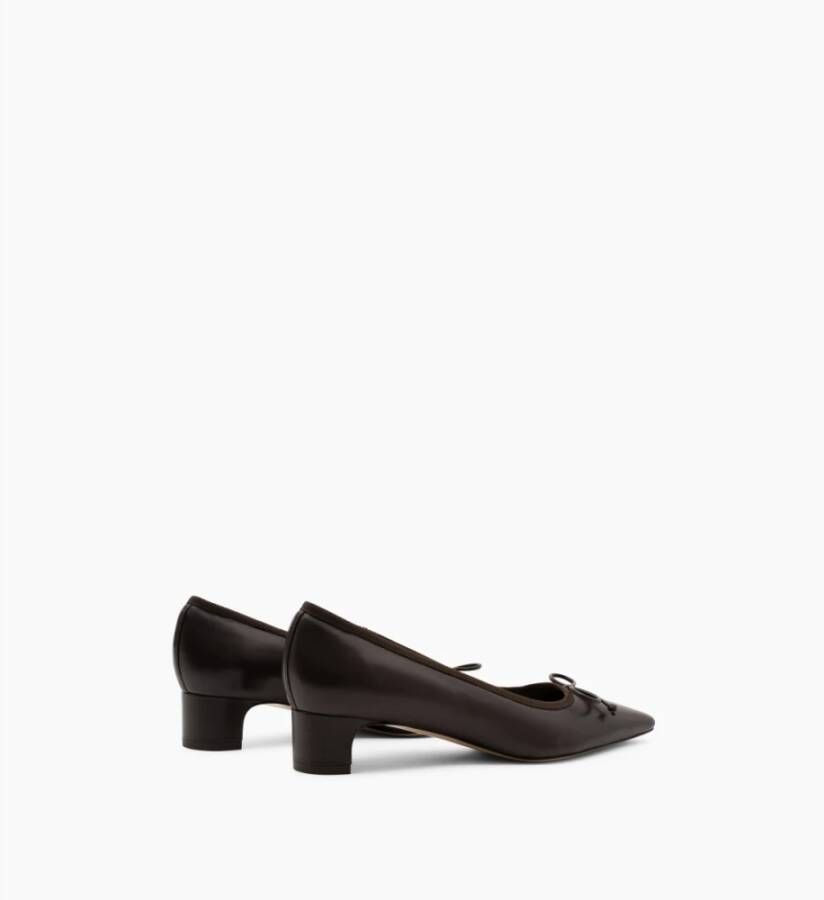 Parallele Moderne Espresso Leren Ballerina Schoen Brown Dames