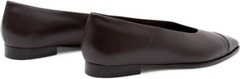 Parallele Moderne Espresso Leren Ballerina Schoen Brown Dames