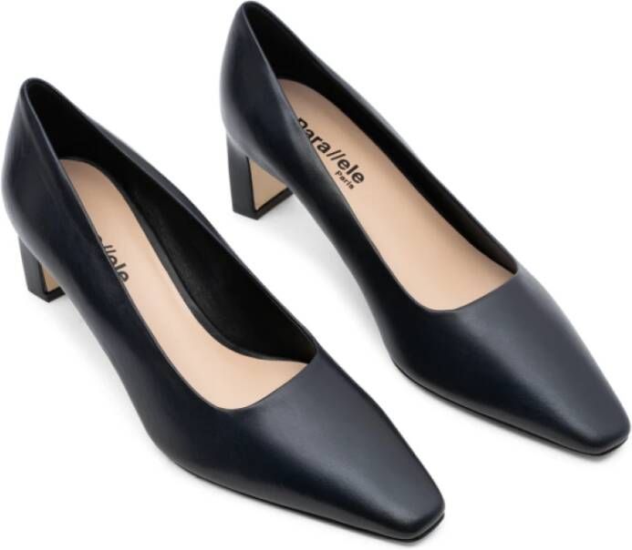 Parallele Navy Leren Pump Alvin Blue Dames