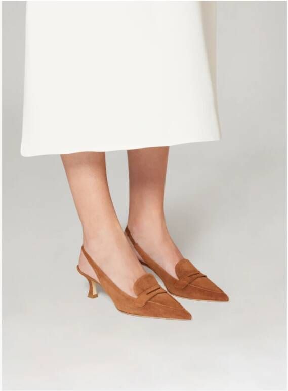 Parallele Ortega Slingback in Brandy Suède Brown Dames