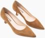 Parallele Puntige Suède Pump in Cognac Brown Dames - Thumbnail 3