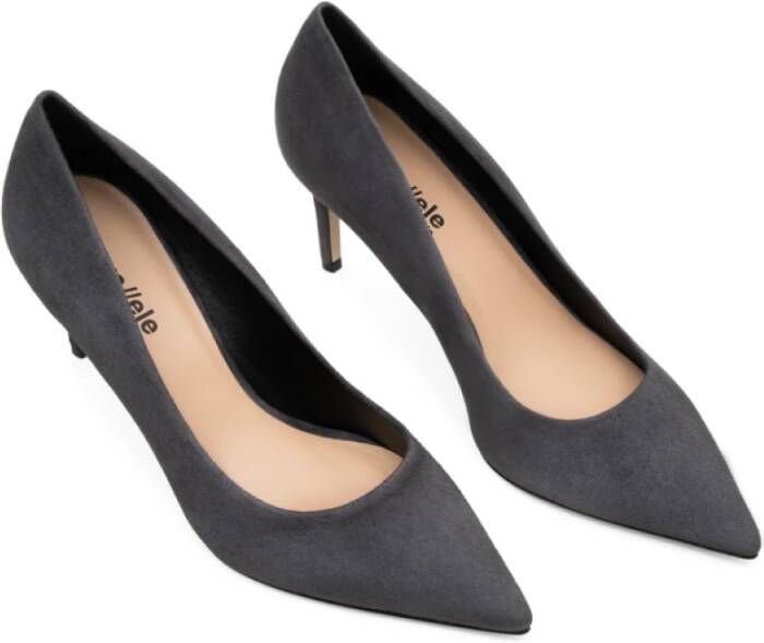 Parallele Rode Suède Pumps met Puntige Neus Gray Dames