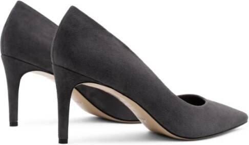 Parallele Rode Suède Pumps met Puntige Neus Gray Dames