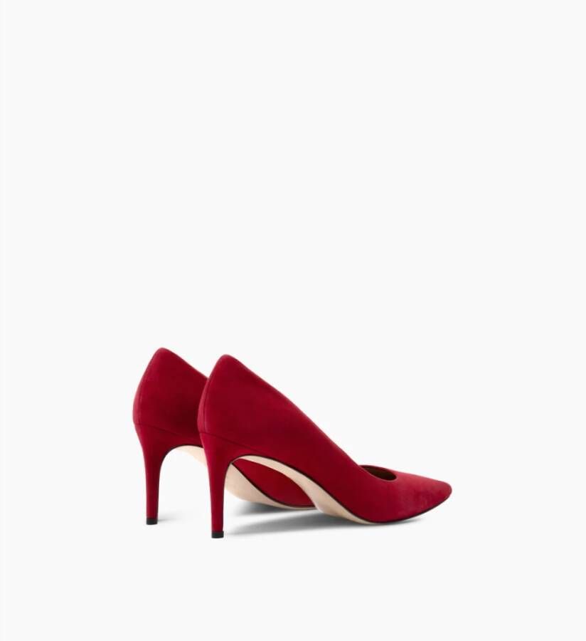 Parallele Rode Suède Pumps met Puntige Neus Red Dames