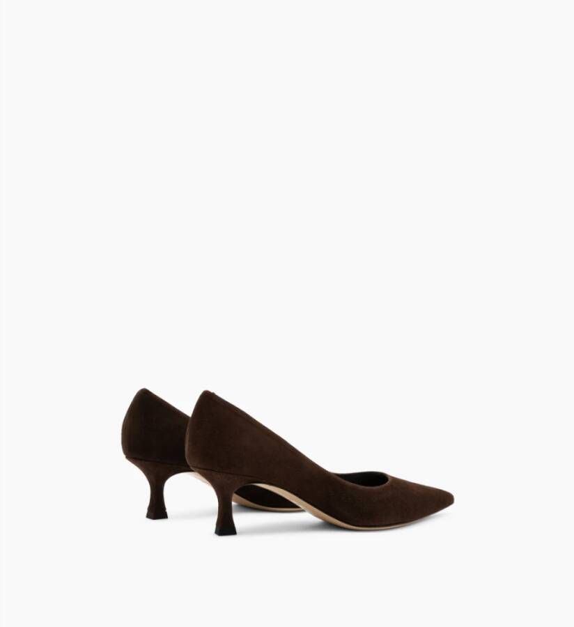 Parallele Suede Pointed Pump Espresso Brown Dames