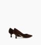 Parallele Suede Pointed Pump Espresso Brown Dames - Thumbnail 2