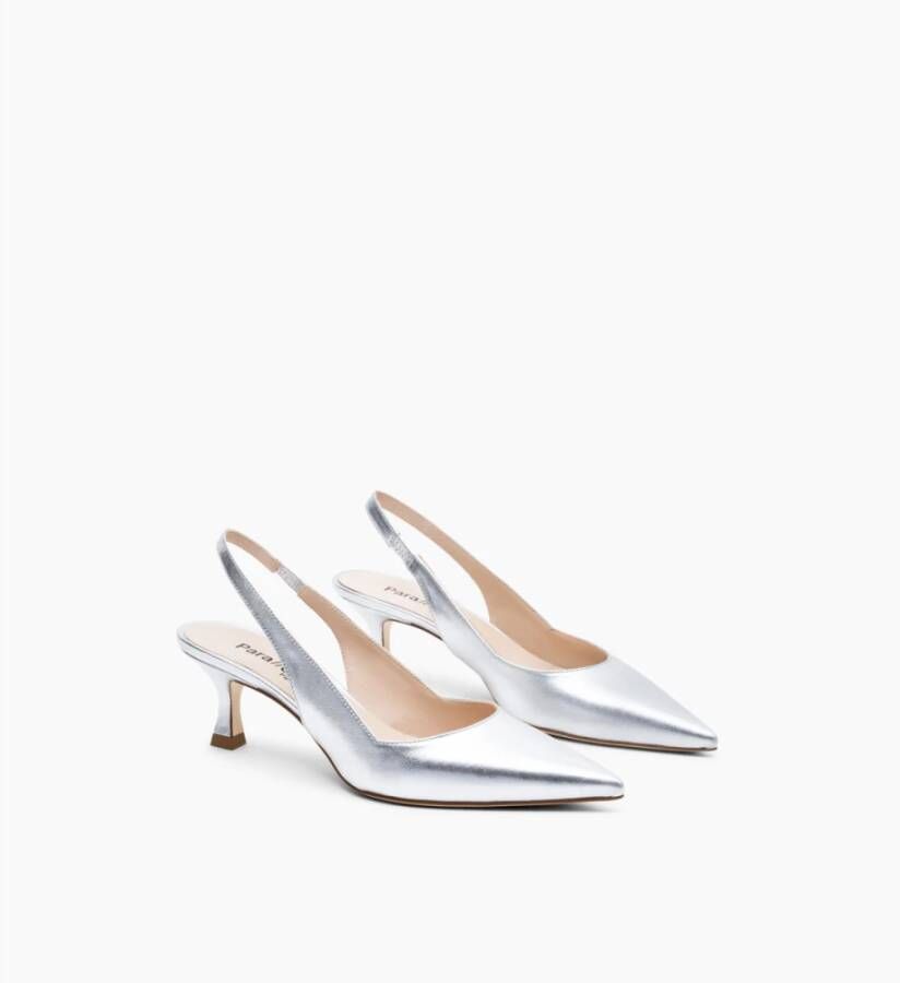 Parallele Zilveren Leren Slingback Narcisso Gray Dames