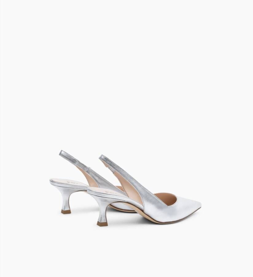 Parallele Zilveren Leren Slingback Narcisso Gray Dames