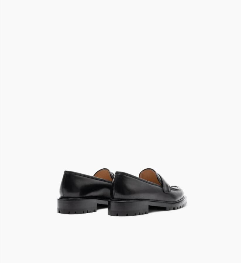 Parallele Zwarte Kalfleren Mocassin Black Dames