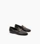 Parallele Zwarte Leren Mocassin Ornament Accessoire Black Dames - Thumbnail 3