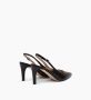 Parallele Zwarte leren slingback hakken Black Dames - Thumbnail 4