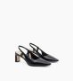 Parallele Zwarte leren slingback hakken Black Dames - Thumbnail 4