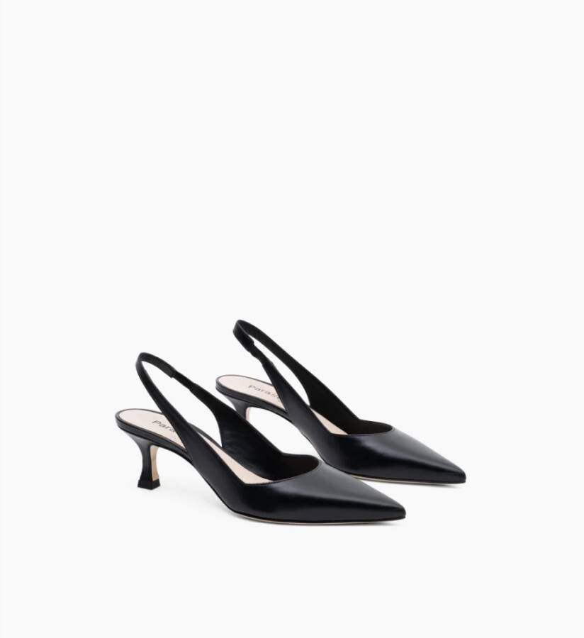 Parallele Zwarte leren slingback hakken Black Dames