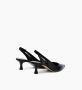 Parallele Zwarte leren slingback hakken Black Dames - Thumbnail 5