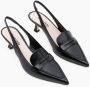 Parallele Zwarte leren Slingback Hakken Ortega Black Dames - Thumbnail 4