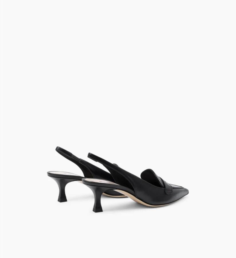 Parallele Zwarte leren Slingback Hakken Ortega Black Dames