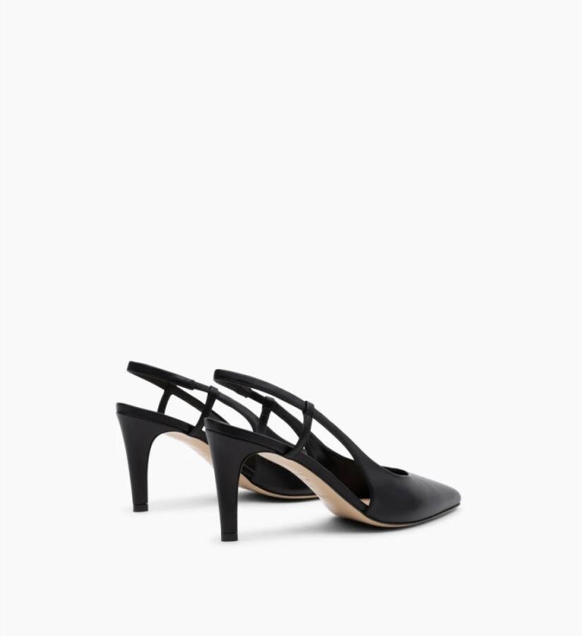 Parallele Zwarte leren slingback hakken Vicente Black Dames