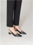 Parallele Zwarte Leren Slingback Schoenen Black Dames - Thumbnail 2