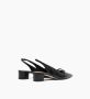 Parallele Zwarte Leren Slingback Schoenen Black Dames - Thumbnail 4