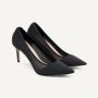 Parallele Zwarte Mesh en Leren Puntige Pump Black Dames - Thumbnail 2