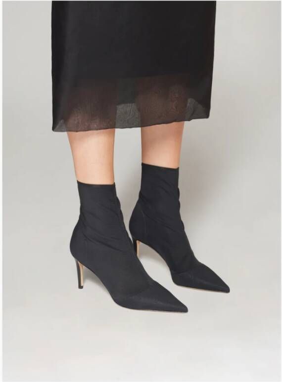 Parallele Zwarte Mesh Puntige Neus Bootie Black Dames