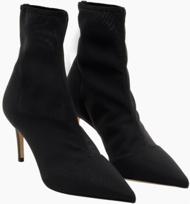 Parallele Zwarte Mesh Puntige Neus Bootie Black Dames