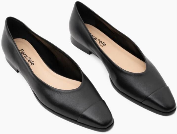 Parallele Zwarte Nappa Ballet Flats Black Dames