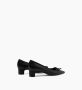 Parallele Zwarte Nappa Leren Ballet Flats Black Dames - Thumbnail 3