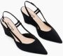 Parallele Zwarte Slingback Suède Hakken Black Dames - Thumbnail 3