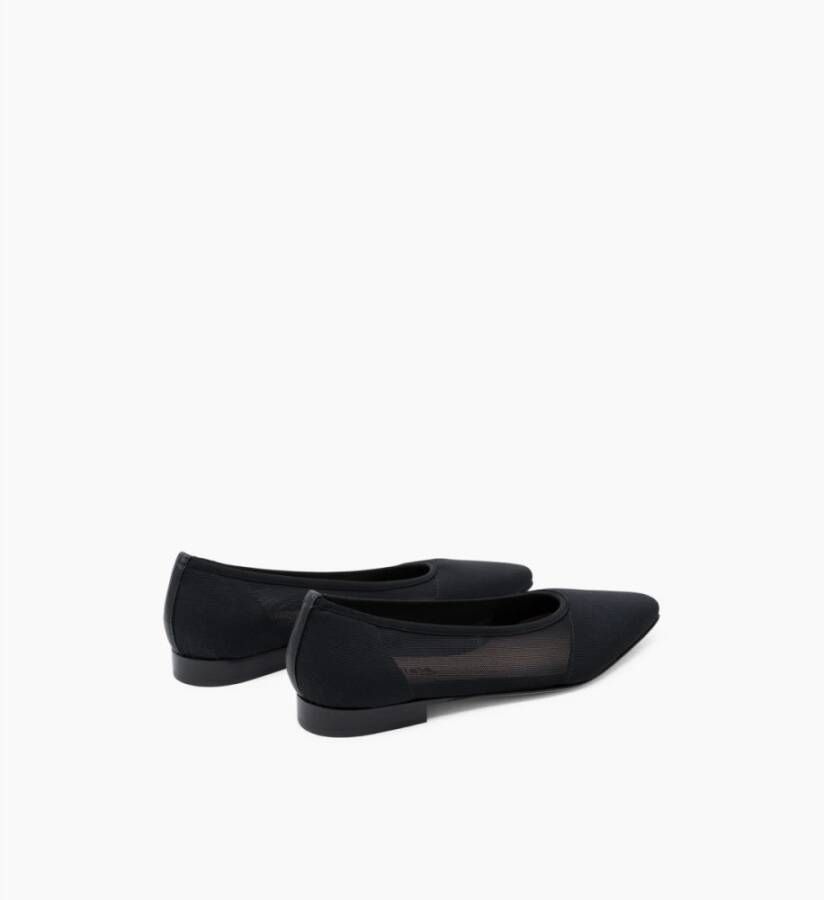 Parallele Zwarte Stretch Mesh Ballet Flats Black Dames