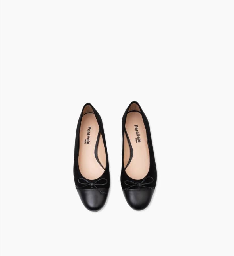 Parallele Zwarte Suède Balletflats Black Dames