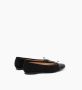 Parallele Zwarte Suède Balletflats Black Dames - Thumbnail 5