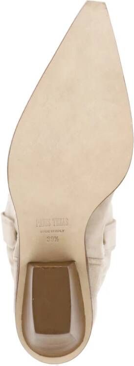 Paris Texas Beige Suède Leren Pijl Teen Laarzen Beige Dames