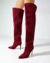 Paris Texas Bourgondische Suède Stiletto Laarzen Red Dames - Thumbnail 2