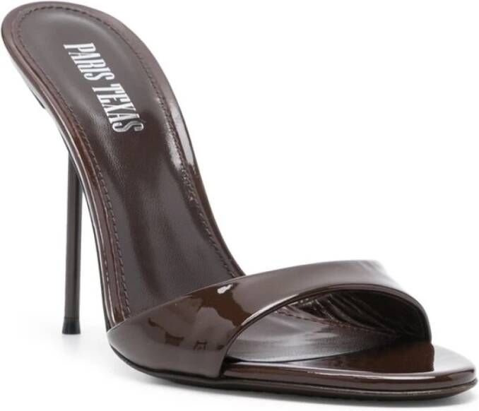 Paris Texas Bruin Leren Stiletto Hak Schoenen Brown Dames